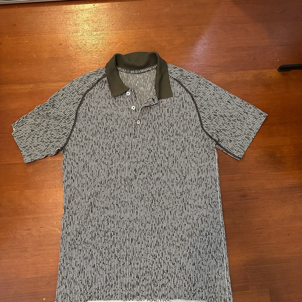 Men's Black and White Polo Shirt